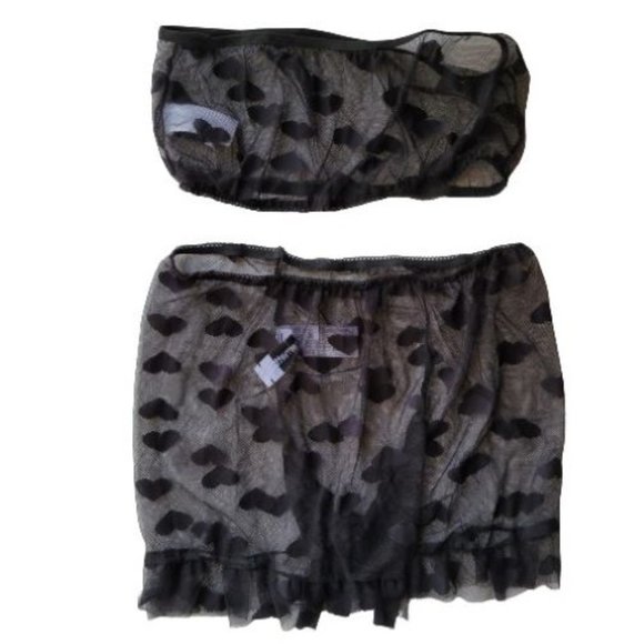 Perspective High Waist Black Lace Top & Short Set Fits Sizes 8-10 (M-L) NWT - Picture 8 of 11